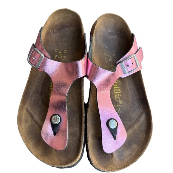 Papillio By Birkenstock Gizeh  EU 39  US W 8/M 6 Pink Leather Thong Sandals - Picture 1 of 11